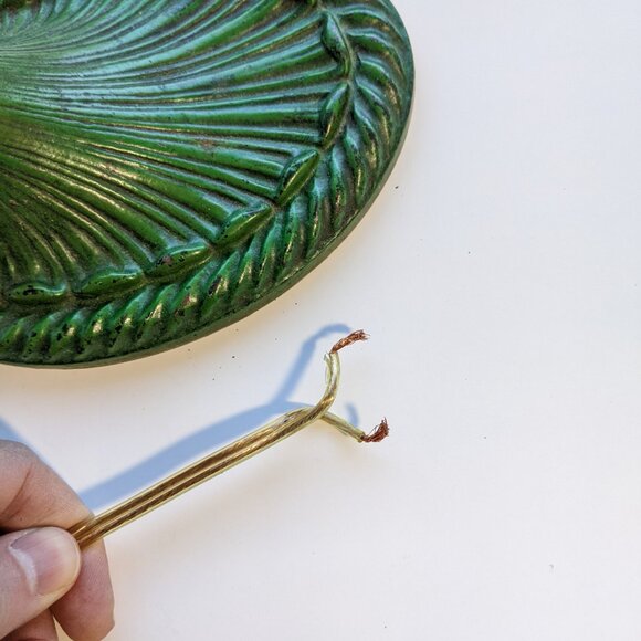 Beautiful Art Deco Cast Iron Goose-neck Table Lamp - Green, Eagle brand no shade - Picture 10 of 10